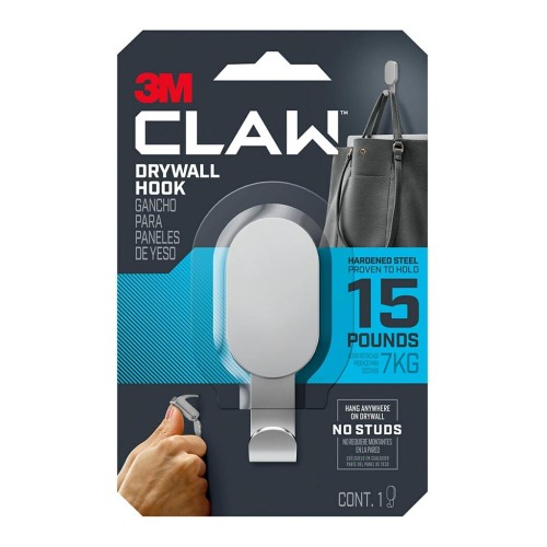 3M CLAW Drywall Hook 7kg Silver 3M CLAW Drywall Hook 7kg Silver